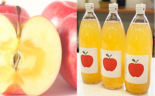 山形市の完熟ふじ林檎だけで絞った！甘ーい！りんごジュース FZ26-762