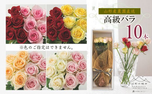 山形産農園直送高級バラ 10本 FZ26-744