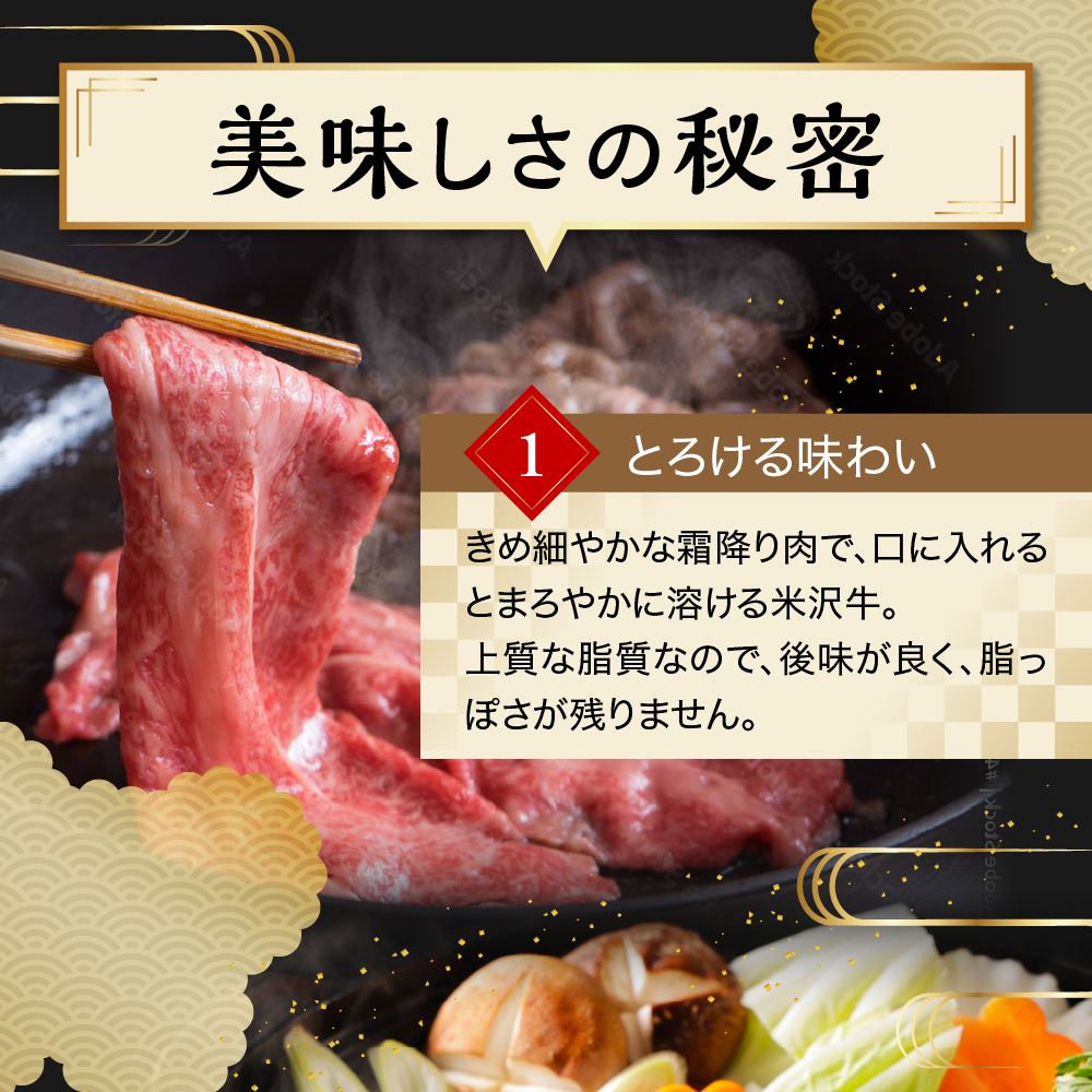 【 冷蔵 】 米沢牛 ロース すき焼き用 900g 牛肉 リブロース カタロース おまかせ
