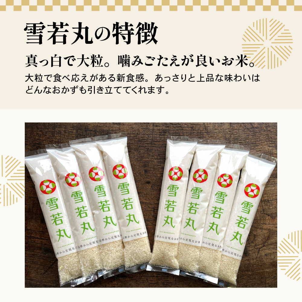 【先行予約】令和8年産 特別栽培米 雪若丸 2合 8袋 セット ( 1袋 300g ) 計2.4kg 