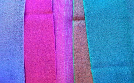 米沢織 高級絹ストール ピーコック 1枚 ( (薄紫緑  ) ストール 正絹 高級 伝統織物