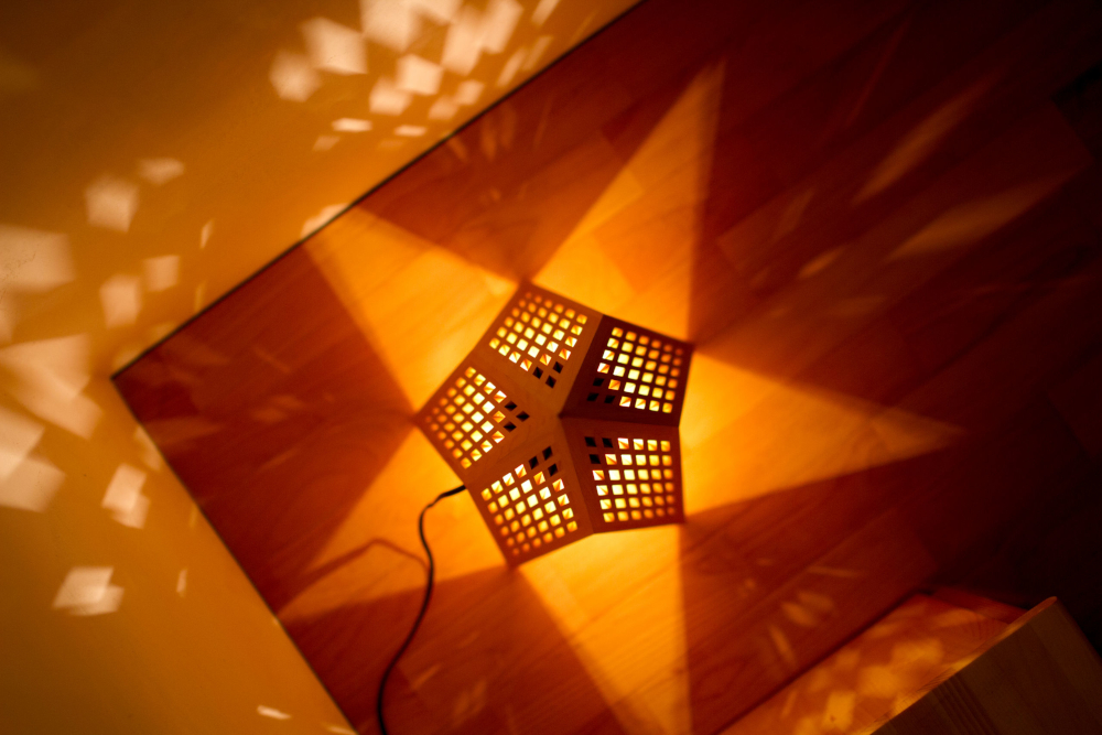 組子照明 床置き型 「スター」