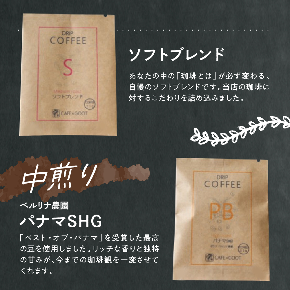 本格 ドリップコーヒー 厳選 16種 自家焙煎 コーヒー 18袋 ( 1袋 11g ) 自家焙煎珈琲 カフェグート