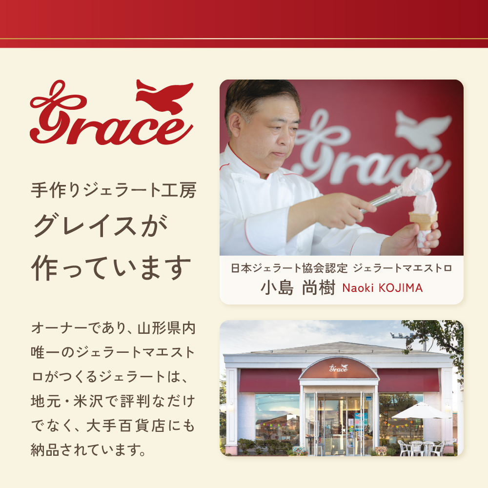 【 3ヶ月定期便 】 山形ジェラート ＆ マエストロお勧めジェラート 12個 詰合せ /月 ( 6種類 各 2個 100ml /個 ) ジェラート アイス ジェラートマエストロ