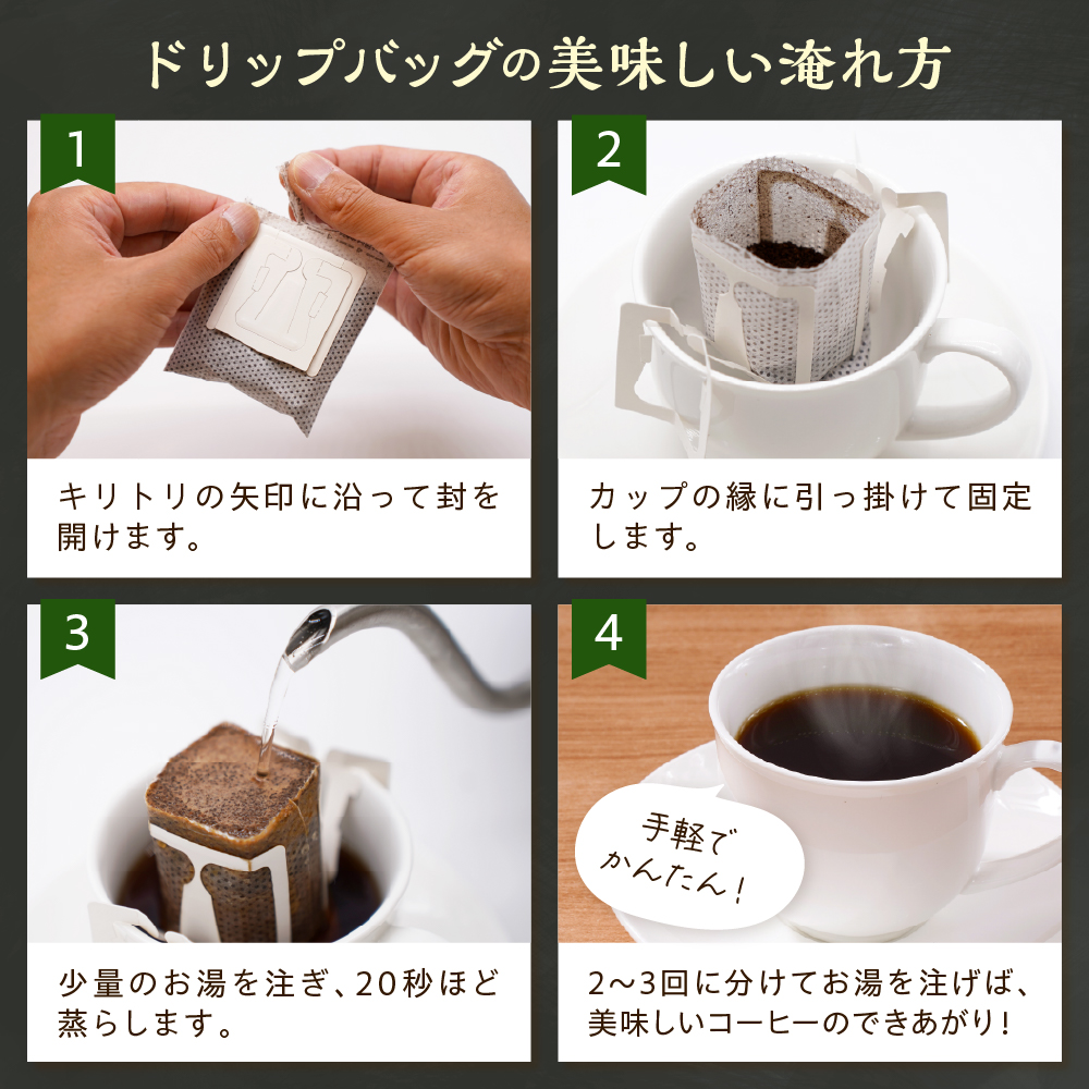 ドリップコーヒー 米澤珈琲 中深・深煎りの味わい 4撰 ブラジル コロンビア マンデリン グアテマラ 各1袋 （10g） 計4袋