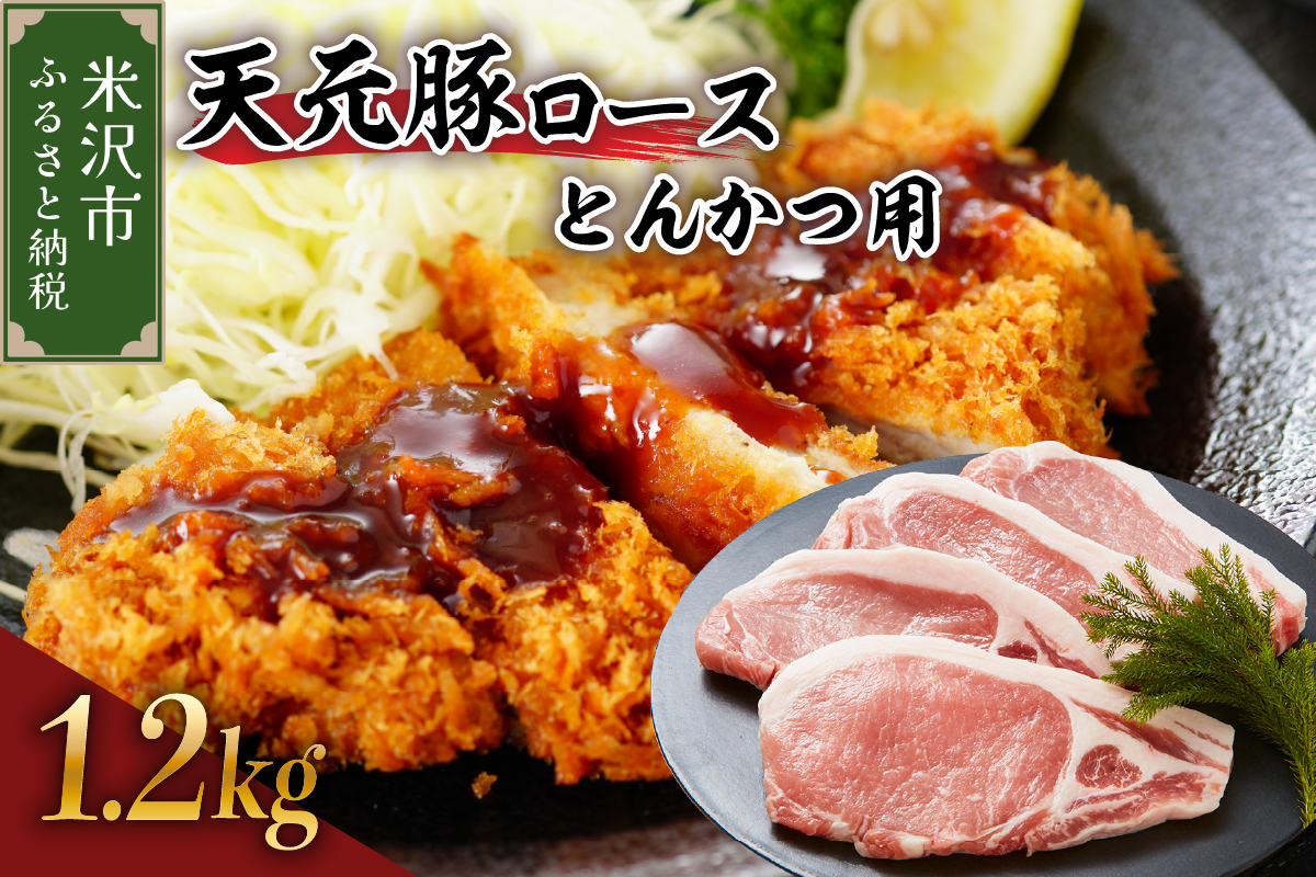 天元豚 ロース とんかつ用 1.2kg （ 100g × 12枚 ）ブランド豚 ポーク おかず お取り寄せ 送料無料 山形県 米沢市