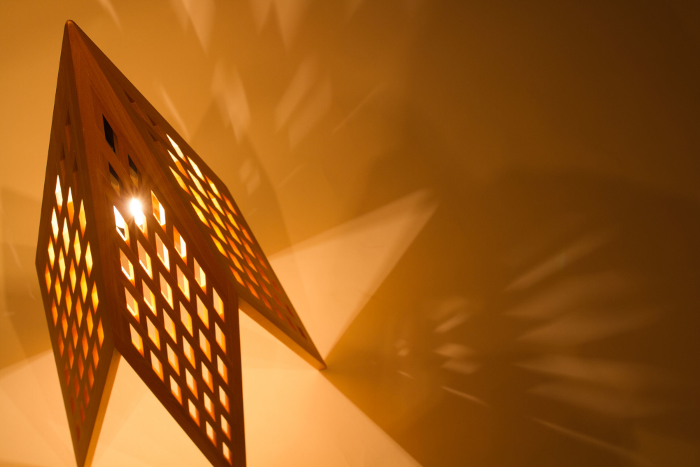 組子照明 床置き型 「スター」