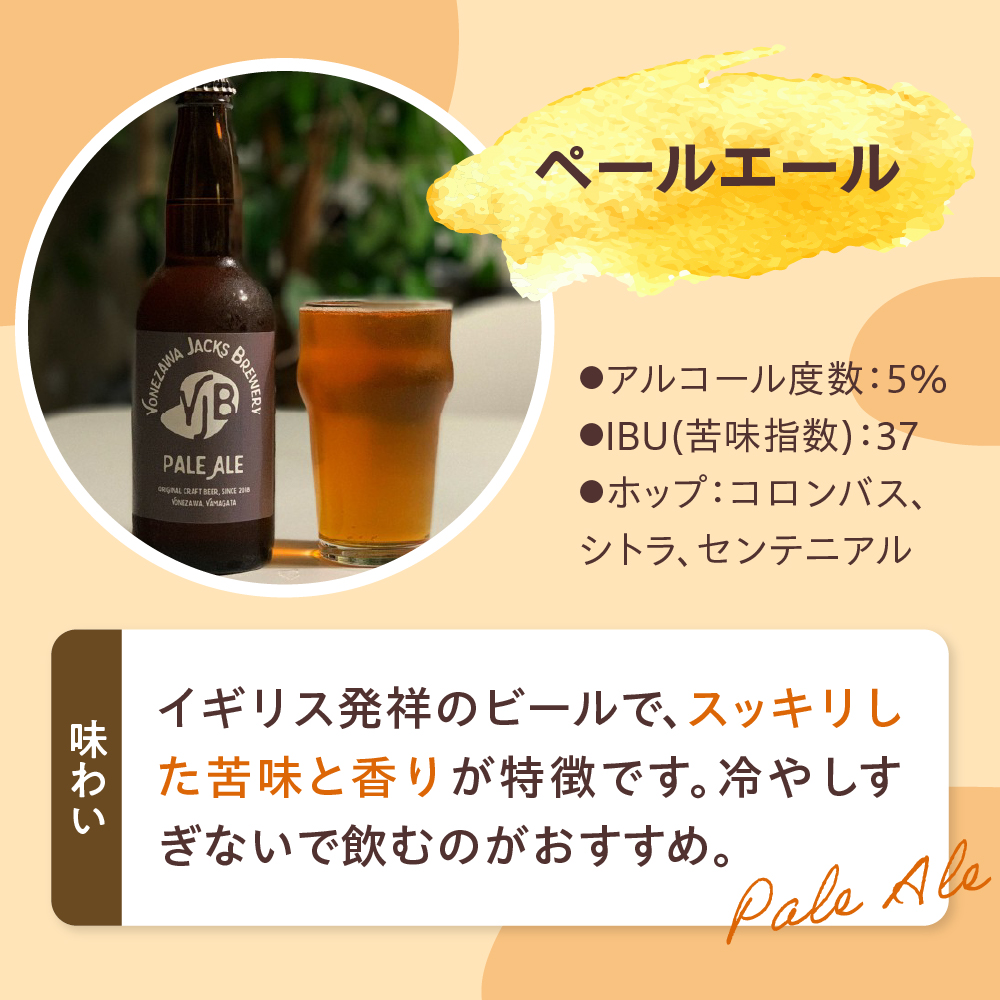 クラフトビール 330ml×4本 ビール 地ビール ゴールデンエール ペールエール セッションIPA IPA 米沢ジャックスブルワリー 飲み比べ 山形県 米沢市