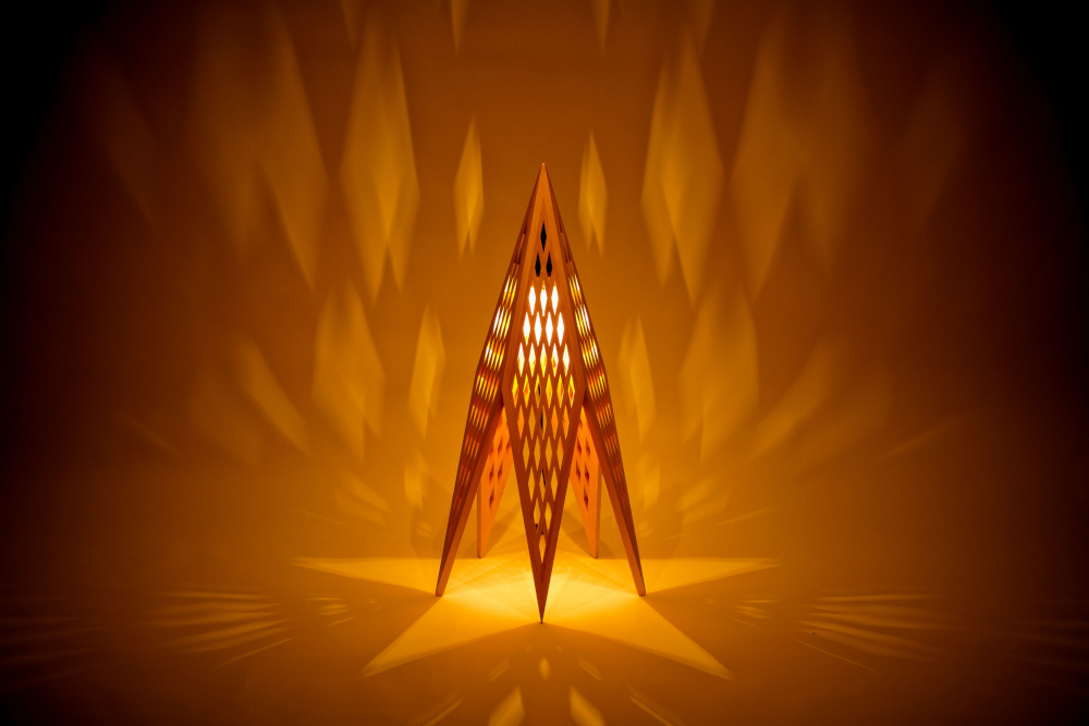 組子照明 床置き型 「スター」