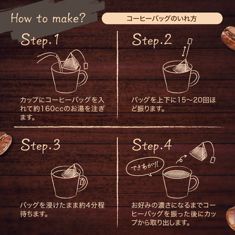 【 ダブル焙煎 】 コーヒーバッグ 42個 (3種類 7個 入り × 6袋 ) ティーバッグタイプ お湯に浸けるだけ コーヒー バッグ 珈琲 自家焙煎 山形県 米沢市