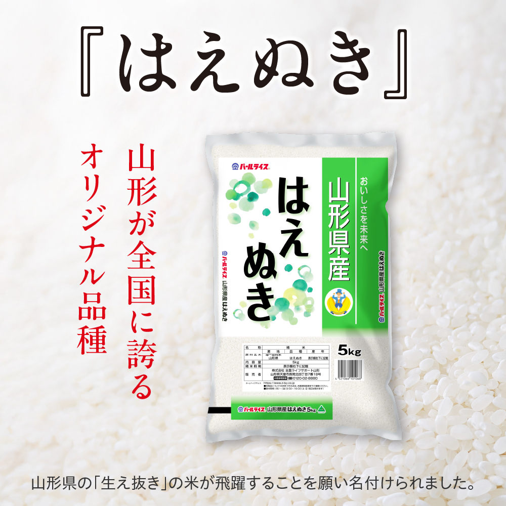 令和7年産 山形県産 はえぬき 5kg 精米 白米 2025年産 産地直送 山形県 米沢市