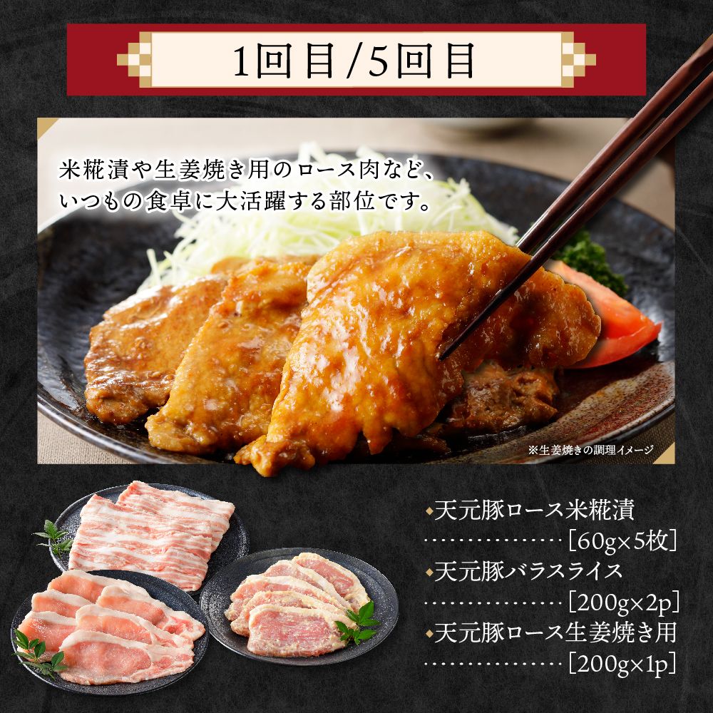 【定期便】 8ヶ月定期便 天元豚 セット 全8回 豚肉 ロース バラ 小間 モモ 挽き肉 便利 小分け 冷凍 豚肉 しゃぶしゃぶ 焼肉 とんかつ 定期 コース 食べ比べ 詰め合わせ ブランド豚 ロース ひき肉 小間 バラ モモ 豚 スライス サイコロ おかず お取り寄せ 東北 山形県 米沢市