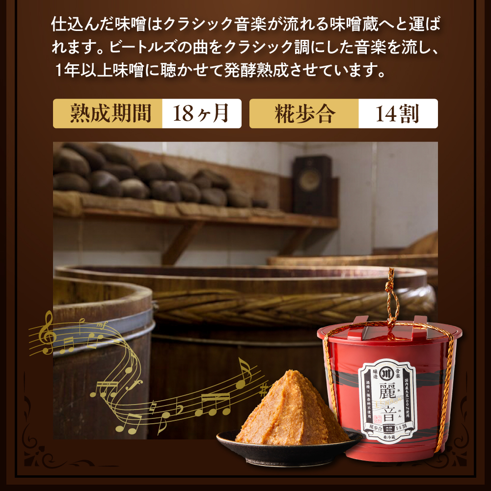 国産大豆 100％ 使用 保存料・酒精無添加 特醸味噌 「 麗音 （ れのん ） 」 味噌 2kg