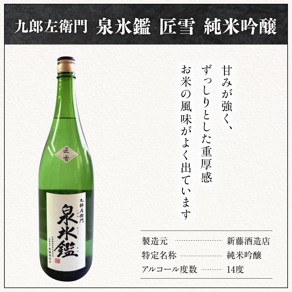 米沢 地酒 一升瓶 2本 セット 富久鶴 九郎左衛門 泉氷鑑 純米吟醸 匠雪 吟醸 香雪 1,800ml×各1本 進藤酒造店