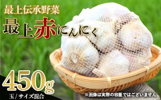 《先行予約・2026年発送》 最上伝承野菜 【最上赤にんにく】 450g（玉）（M、L、2Lサイズ混合） にんにく ニンニク 薬味 ガーリック 野菜  F3S-2483