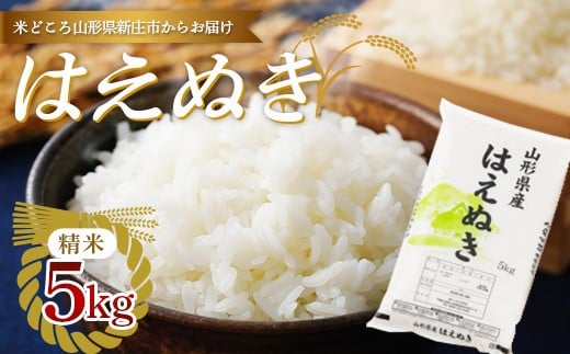 【令和7年産】 山形県産「はえぬき」（精米）5kg F3S-2663