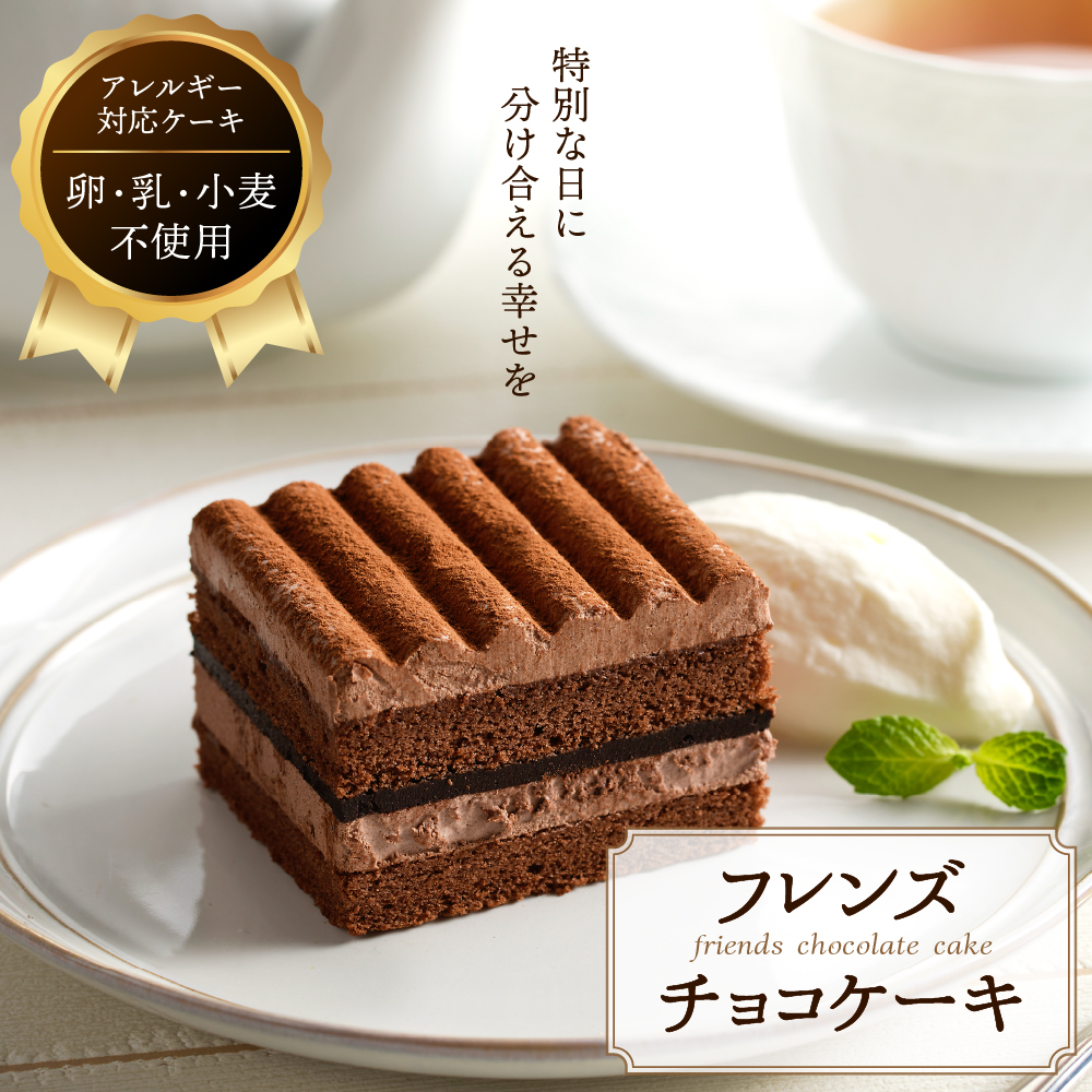 【期間限定】卵・乳・小麦不使用【フレンズチョコケーキ × 3箱】 スイーツ ケーキ チョコ チョコレート 山形県 東根市 日東ベスト 3箱　hi010-021