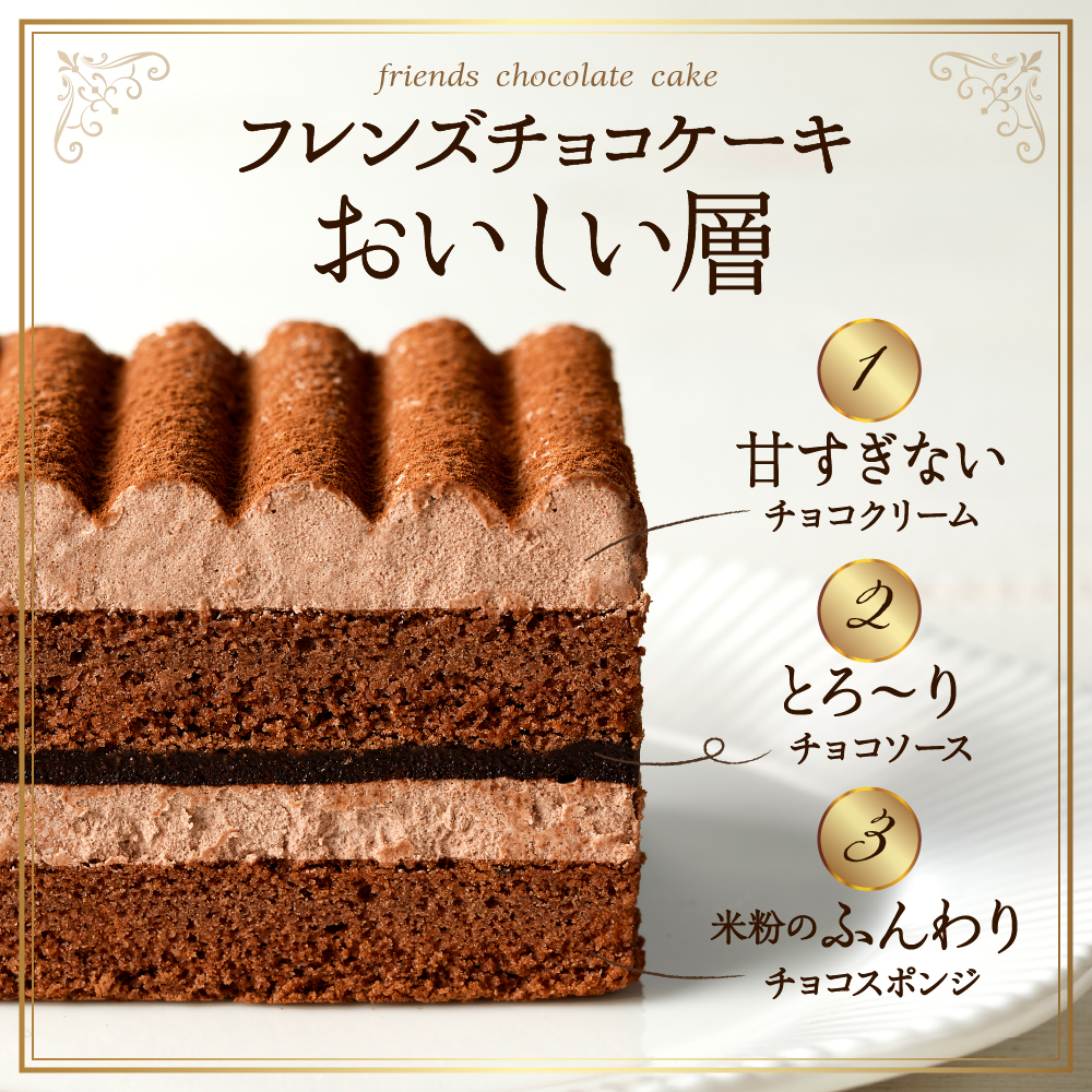 【期間限定】卵・乳・小麦不使用【フレンズチョコケーキ × 3箱】 スイーツ ケーキ チョコ チョコレート 山形県 東根市 日東ベスト 3箱　hi010-021