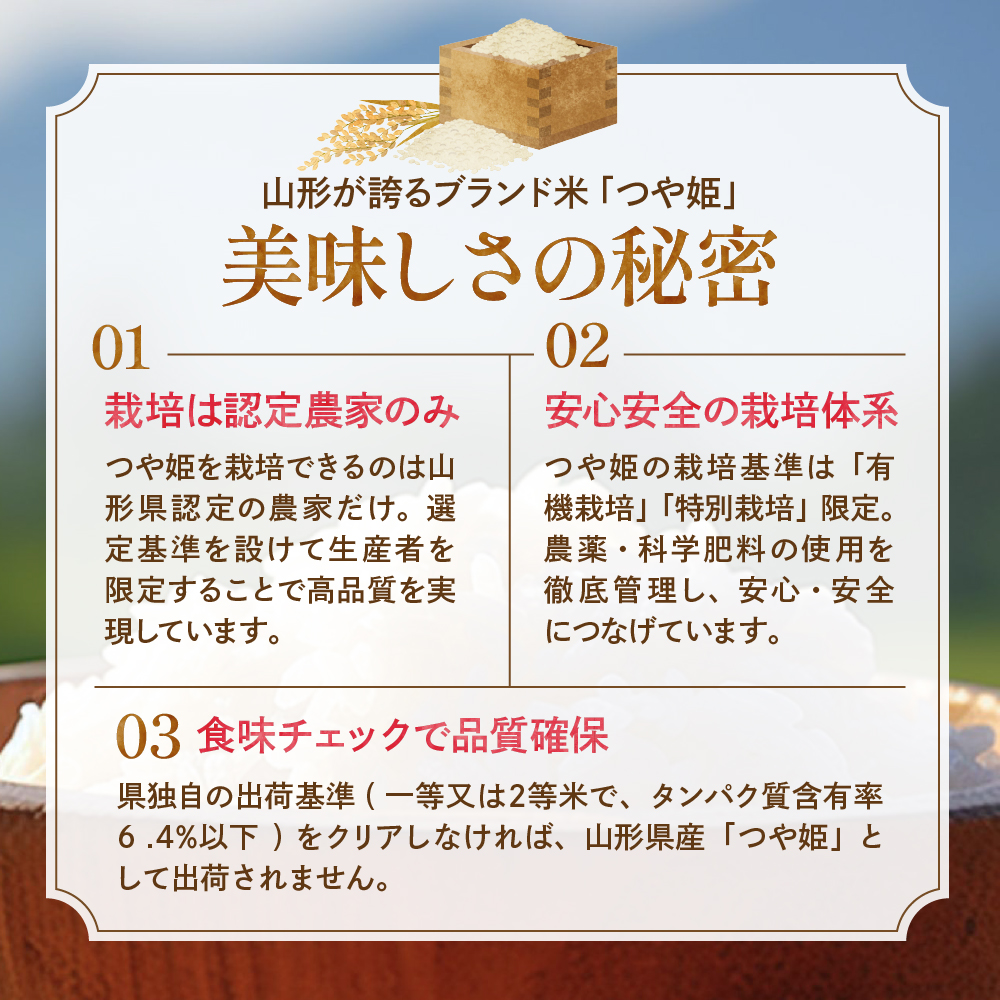 【2026年7月スタート】 特別栽培米 つや姫 10kg×4回(毎月 後半発送) 定期便 山形県 東根市 深瀬商店提供 hi053-069