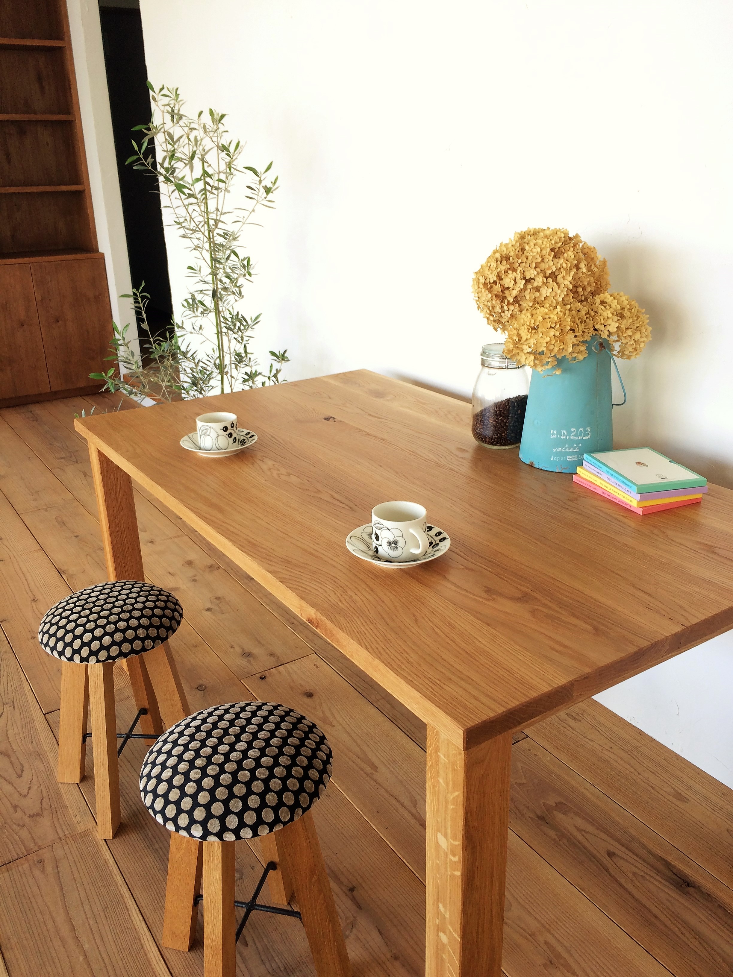 キノコスツール (ブルーチェック) 1脚 hi051-014