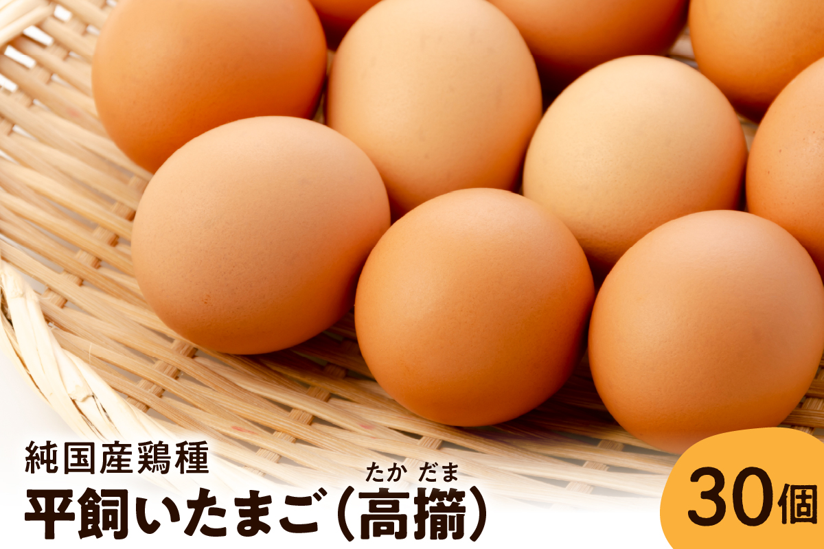 【山形県東根市産】 平飼いたまご 高擶 30個入 （破損補償含む）半澤鶏卵提供 山形 東根 hi071-001