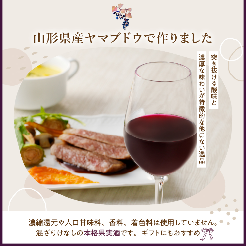 ヤマブドウワイン500ml×２本セット 山形県 東根市 合同会社 Fruit Winery Esprit提供 hi108-002