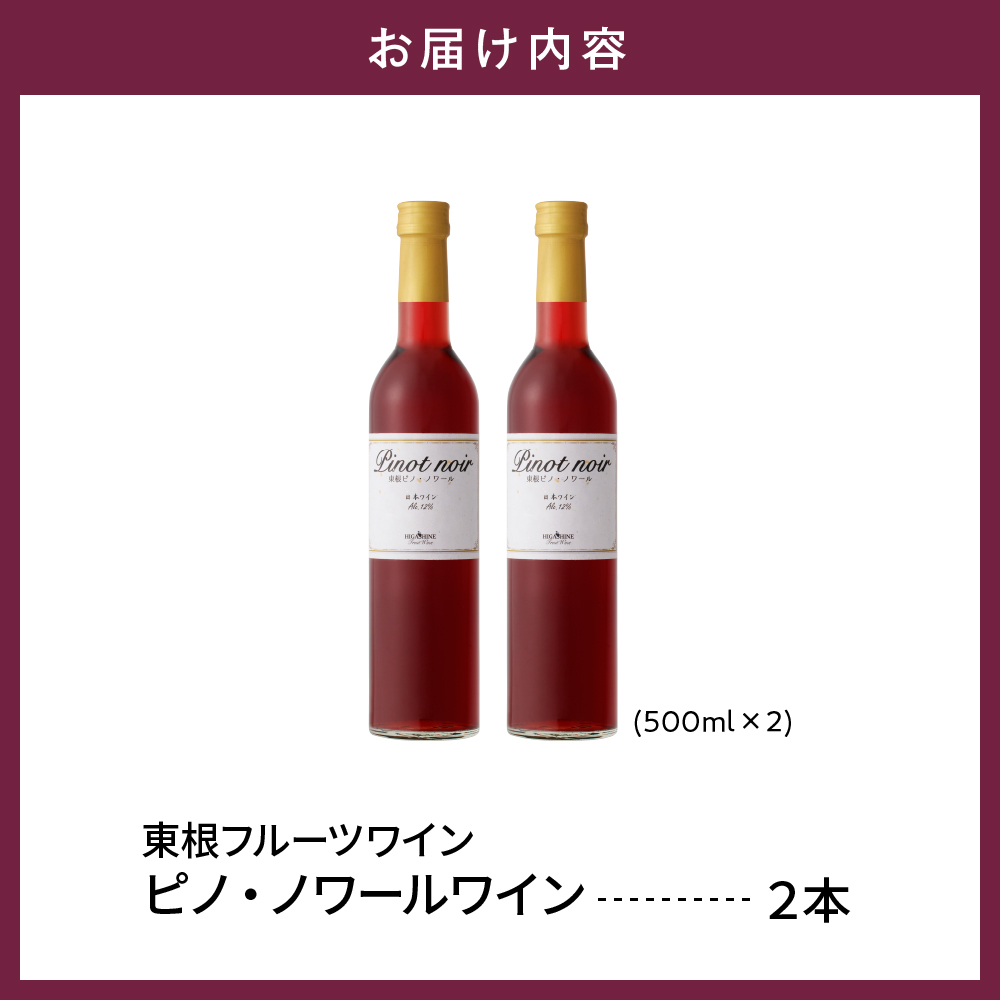 東根フルーツワイン　ピノ・ノワールワイン500ml×2本セット　hi004-hi024-005