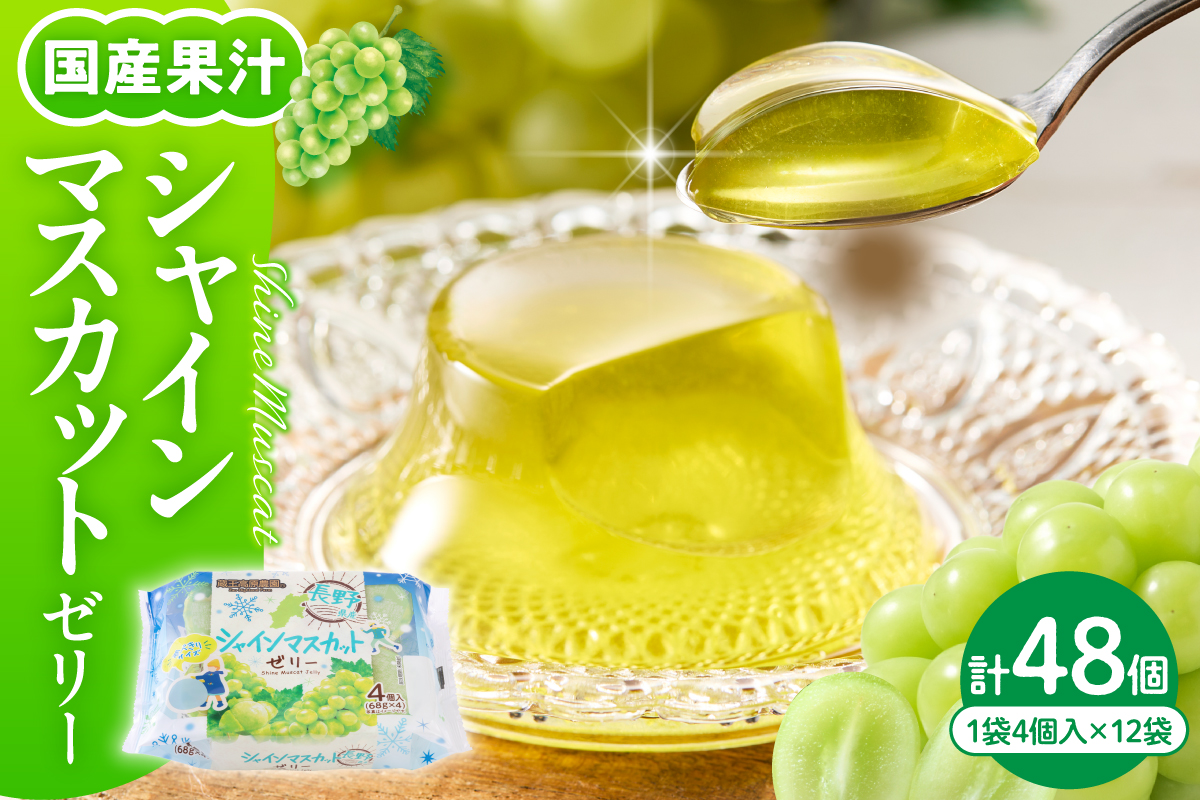 シャインマスカットゼリー1袋4個入×12袋 和歌山産業提供 山形県 東根市 hi070-007