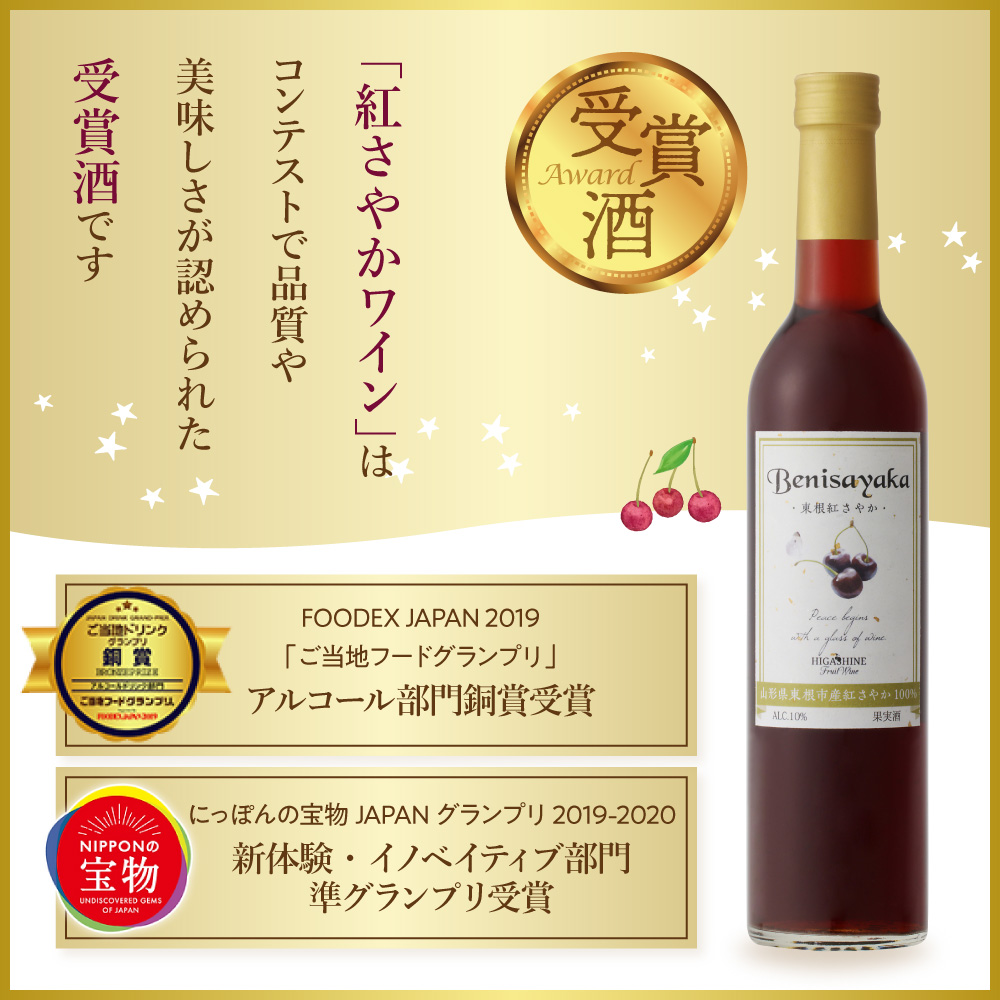 紅さやかワイン500ml×2本セット 山形県 東根市 合同会社 Fruit Winery Esprit提供 hi108-004