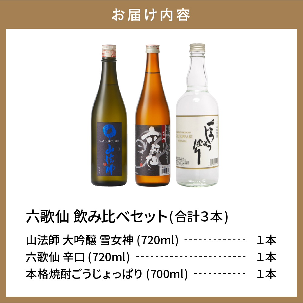 六歌仙　飲み比べセット　hi003-hi019-023r