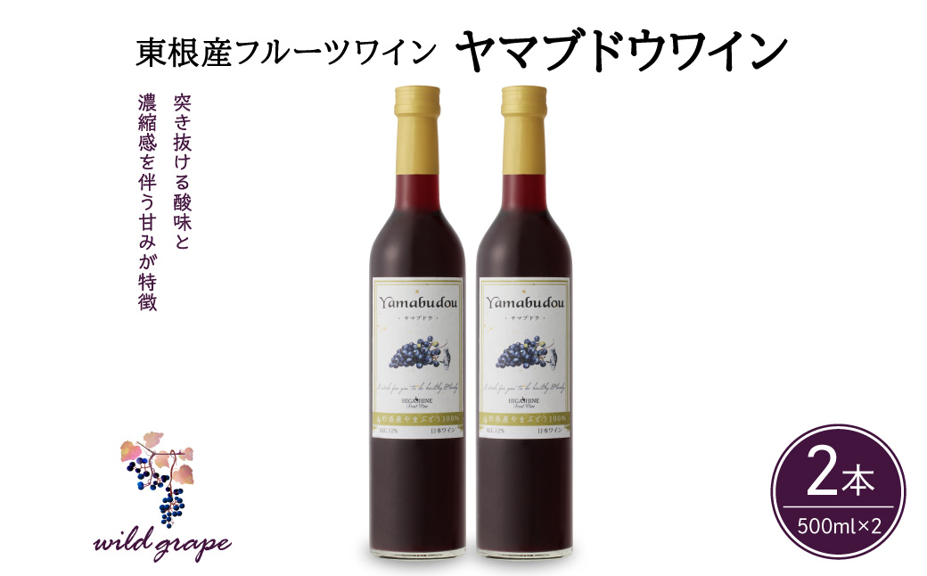 ヤマブドウワイン500ml×２本セット 山形県 東根市 合同会社 Fruit Winery Esprit提供 hi108-002