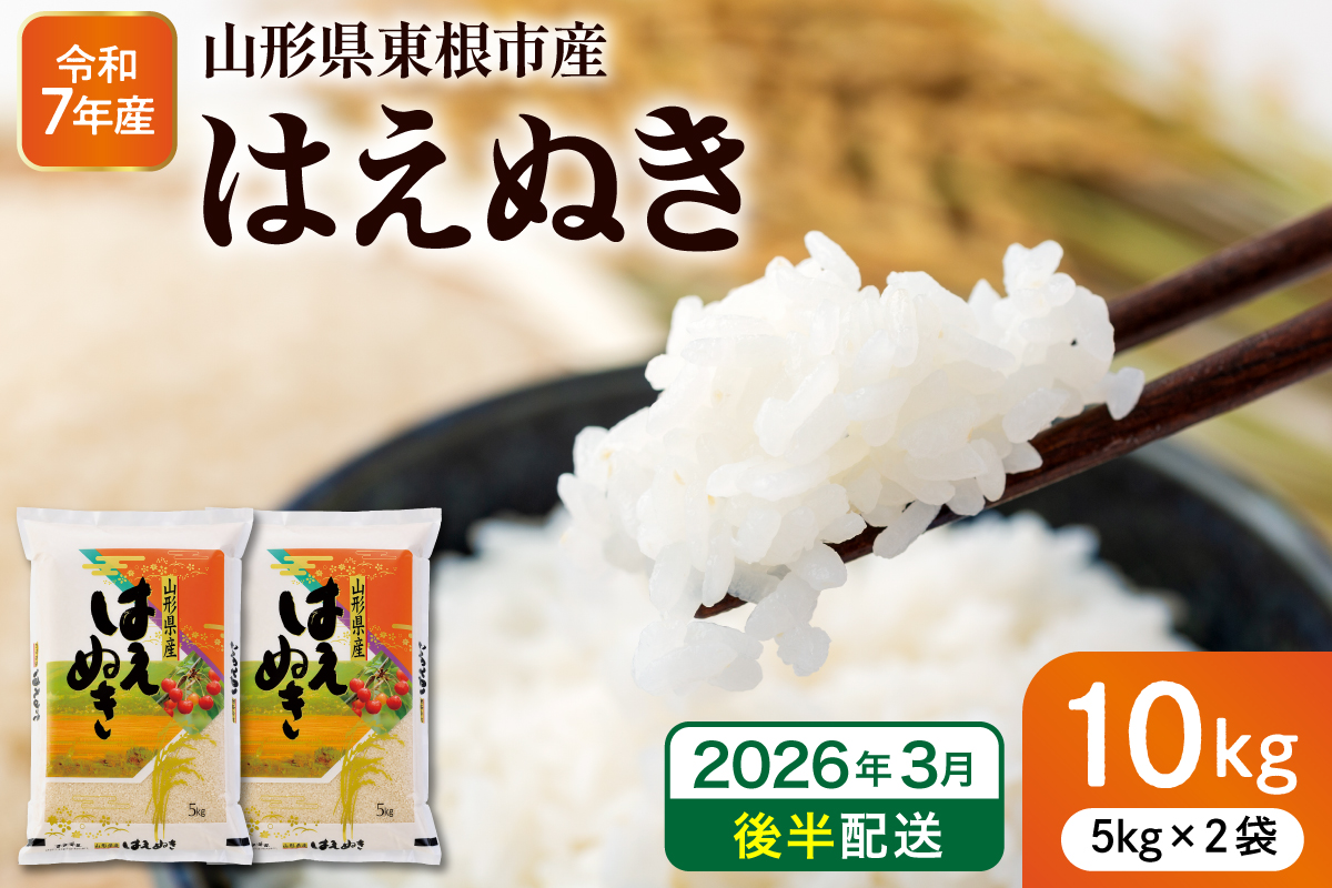 【令和7年産米】※2026年3月後半発送※ はえぬき10kg 山形県 東根市産 深瀬商店提供 hi053-063-033