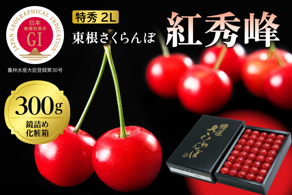 2026年 GI東根さくらんぼ「紅秀峰」300g 鏡詰め 特秀 2Lサイズ 東根農産センター提供 山形県 東根市 hi027-230