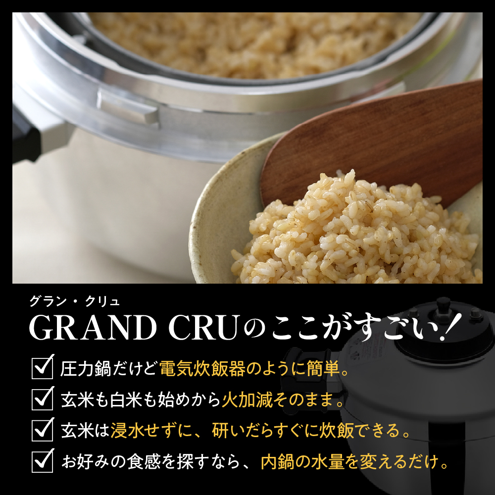 鋳物屋 圧力炊飯鍋 「GRAND CRU（グラン・クリュ）」 GR-50G（ガスコンロ専用） 山形県 東根市　hi012-006r