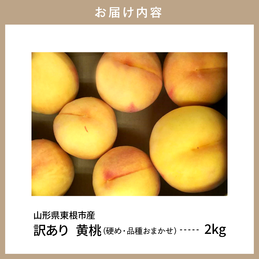 【2024年産　先行予約】黄桃 品種おまかせ 訳あり2kg(硬め)　hi004-hi062-015