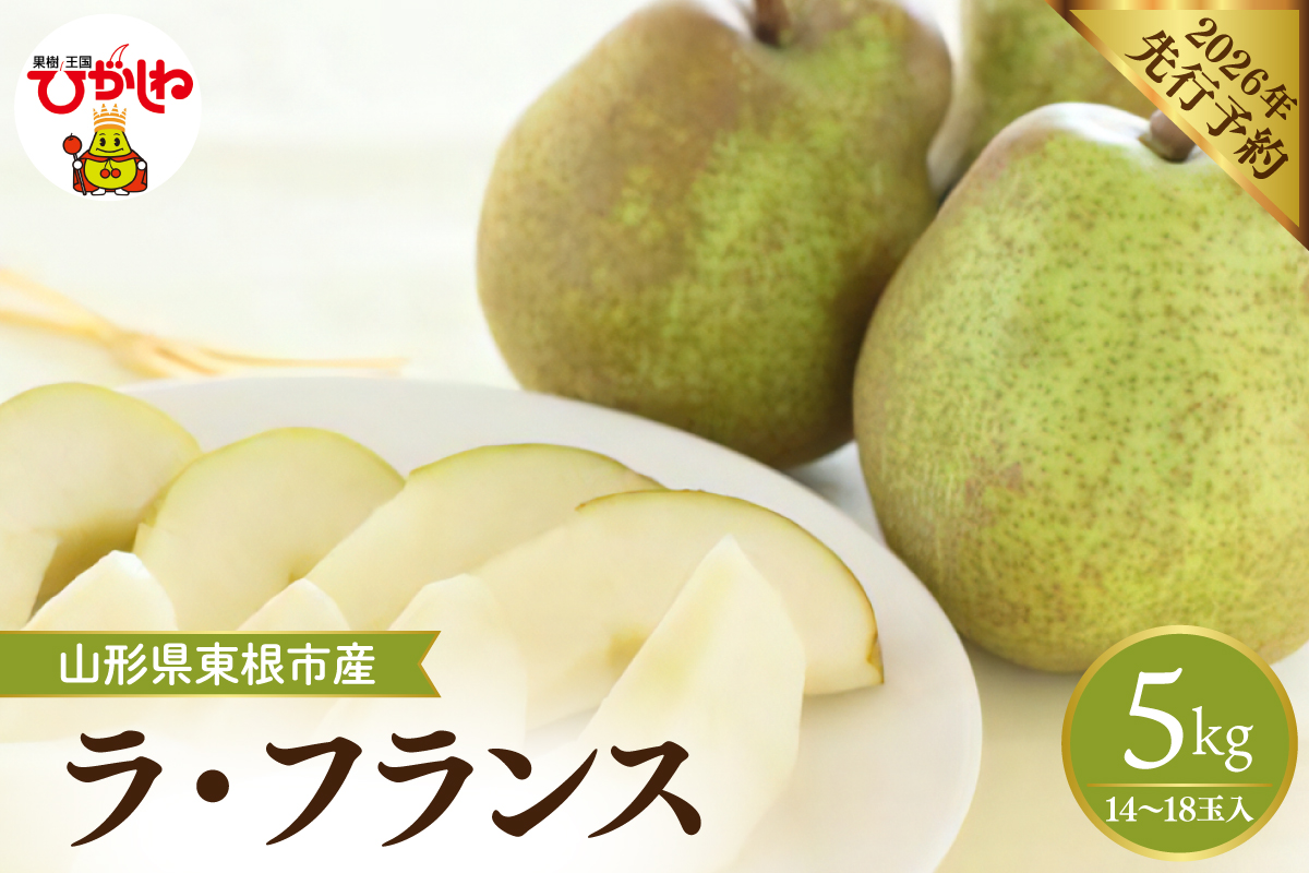 【2026年産先行予約】 フルーツの女王「ラ・フランス」 約5kg (14～18玉入) 山形県 東根市　hi026-060