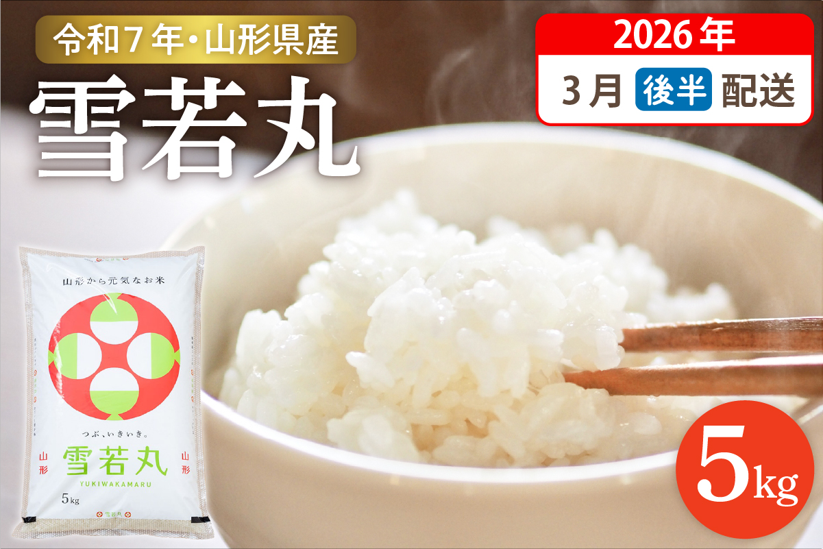 【令和7年産米】☆2026年3月後半発送☆ 雪若丸 5kg（5kg×1袋）山形県 東根市産　hi003-147-033-2
