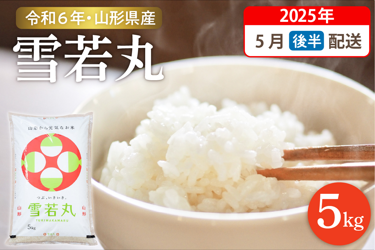 【令和6年産米】☆2025年5月後半発送☆ 雪若丸 5kg（5kg×1袋）山形県 東根市産　hi003-118-053-2