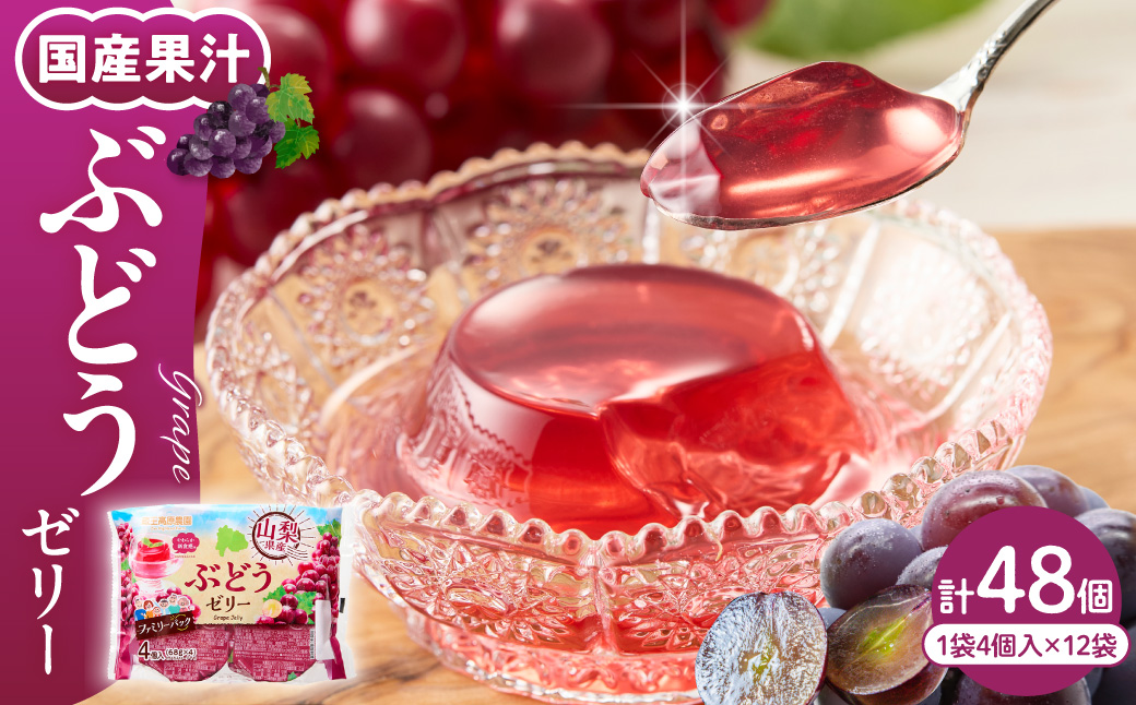 ぶどうゼリー 1袋4個入×12袋 和歌山産業提供 山形県 東根市 hi070-014