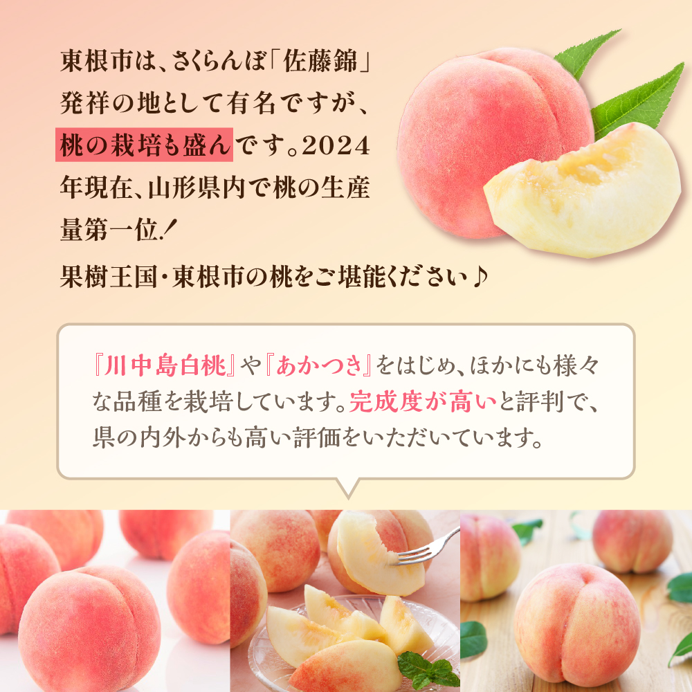 【2026年産】 もも (品種おまかせ) 2kg 山形県 東根市 よってけポポラ提供 hi003-175