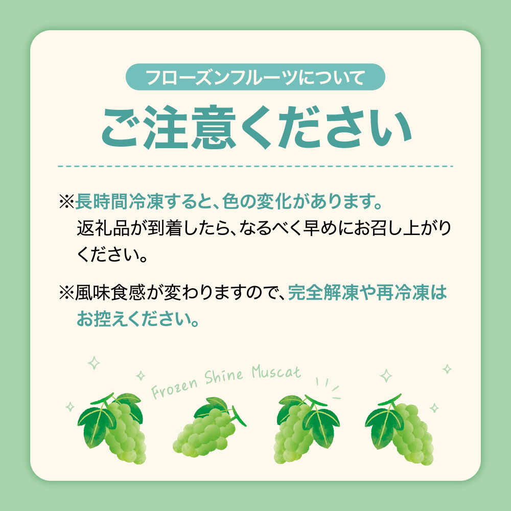 【急速冷凍】東根市産 シャインマスカット 100g×5袋 東根農産センター提供 hi027-245