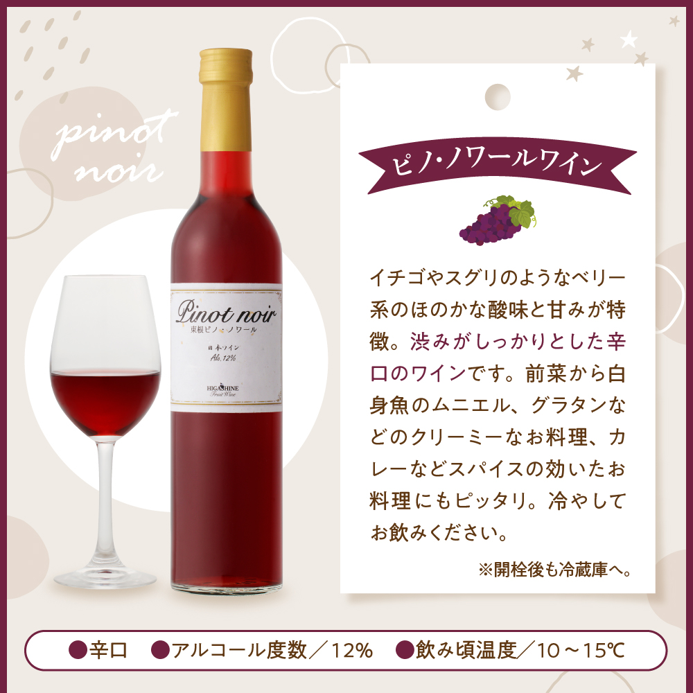 ピノ・ノワールワイン500ml×2本セット 山形県 東根市 合同会社 Fruit Winery Esprit提供 hi108-001