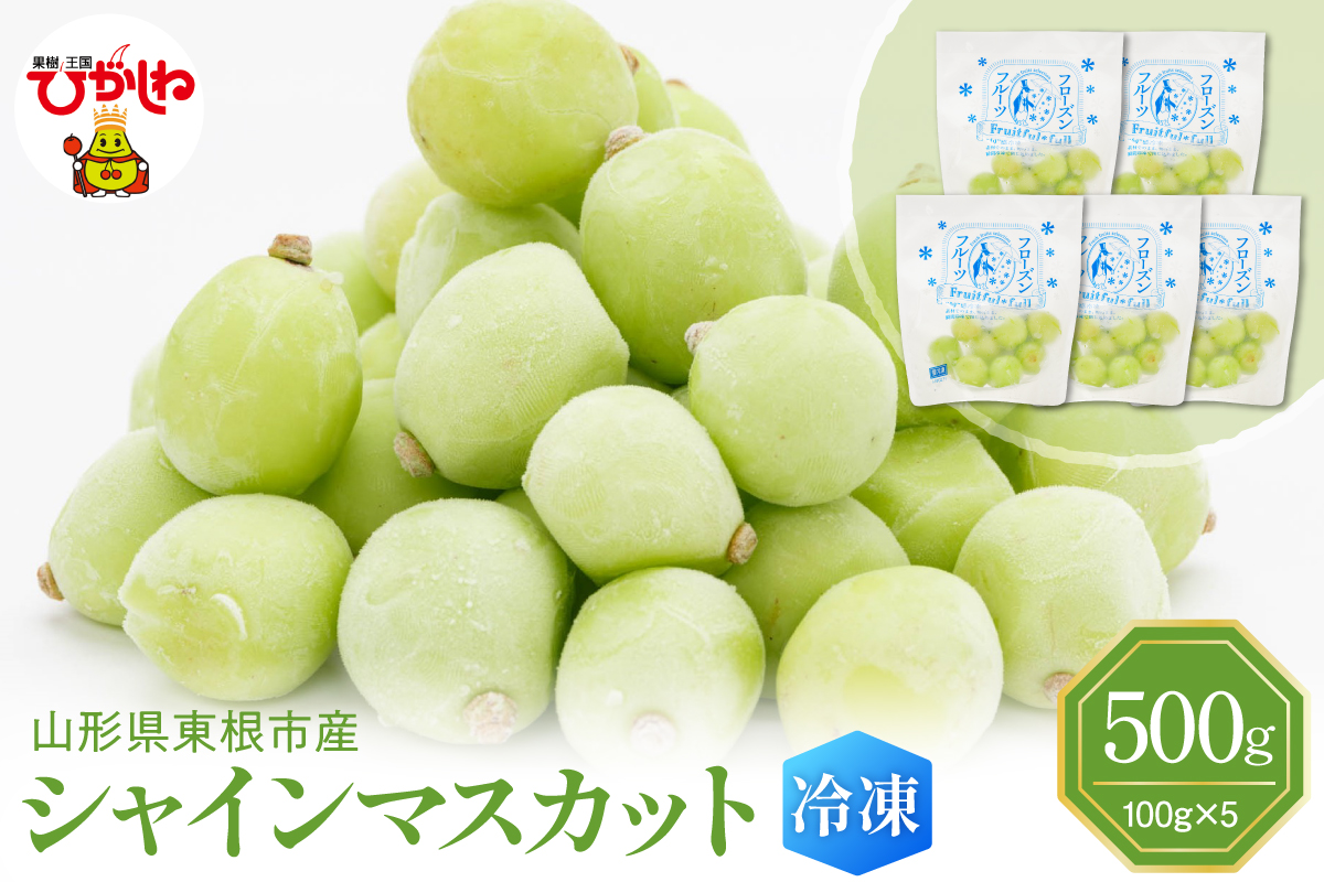 【瞬間冷凍】東根市産 シャインマスカット 100g×5袋 東根農産センター提供 hi027-245