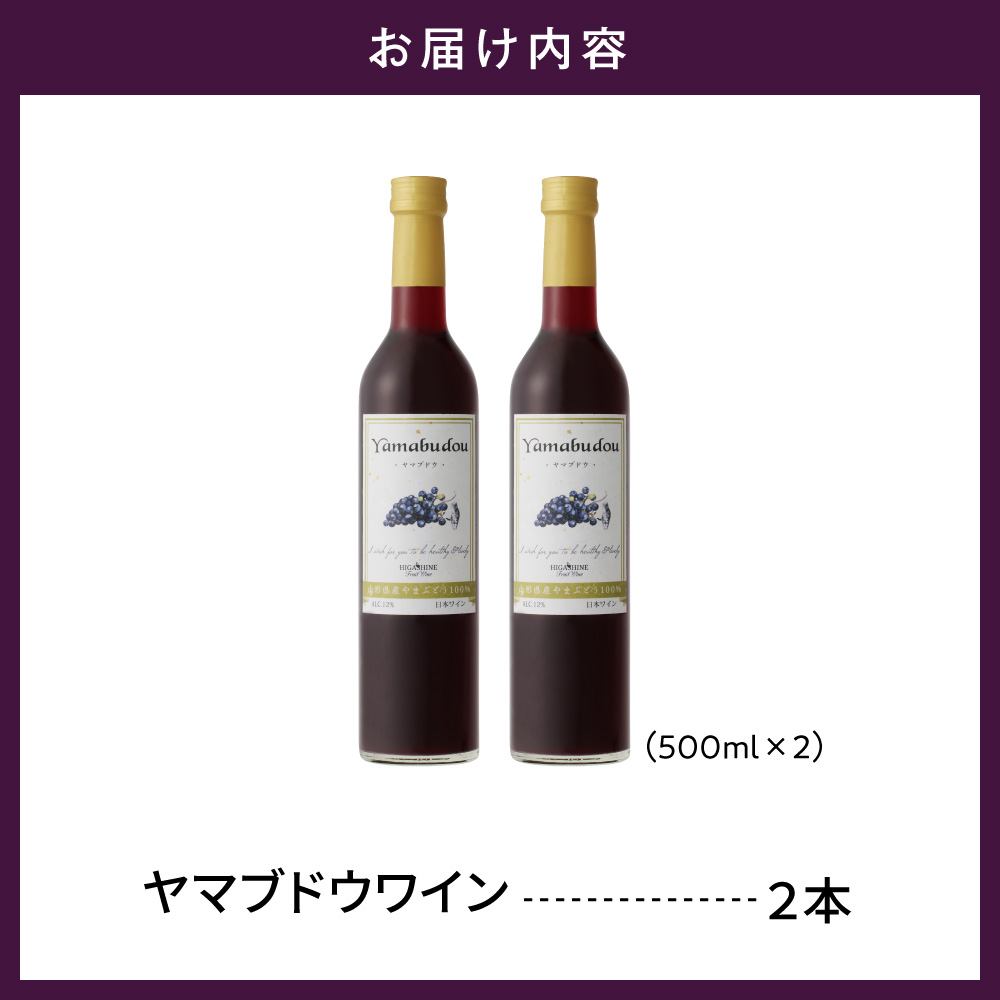 ヤマブドウワイン500ml×２本セット 山形県 東根市 合同会社 Fruit Winery Esprit提供 hi108-002