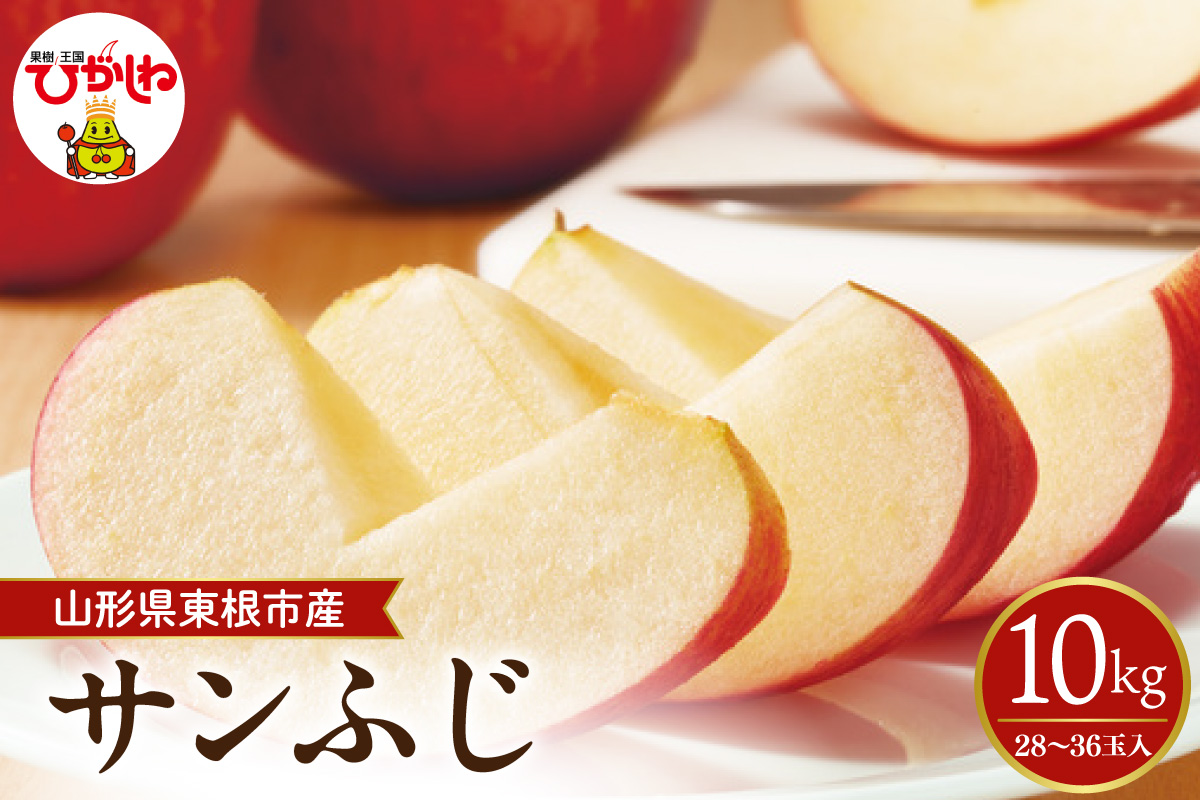 【2026年産】 太陽の恵みをいっぱいに浴びたりんご「サンふじ」 約10kg(28～36玉入) 山形県 東根市　hi026-063