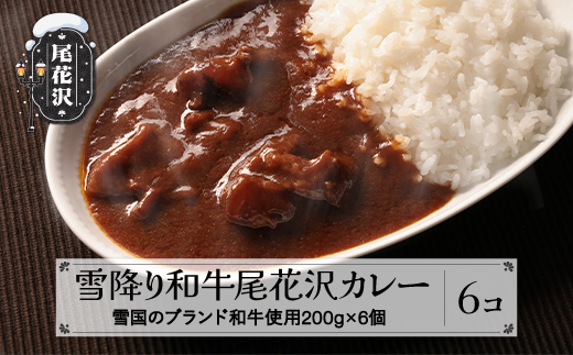 雪降り和牛尾花沢 カレー 6個セット ss-rtyok6