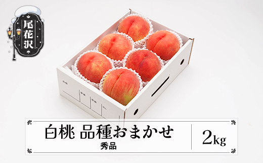 先行予約 もも 白桃 秀品 品種おまかせ 2kg 化粧箱入 フルーツ 果物 2025年産 令和7年産 山形県産 ns-mohtx2