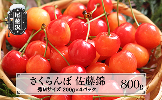 先行予約  さくらんぼ 佐藤錦 秀Mサイズ 800g(200gx4パック) フードパック 2025年産 令和7年産 山形県産 ns-snsmp800