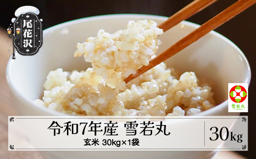 令和7年産 新米 玄米 雪若丸 30kg 11月上旬~順次発送 2025年産 米 お米 国産 山形県 尾花沢市 kd-ywgxa30