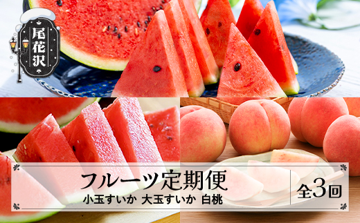 【先行予約】フルーツ定期便 全3回 小玉スイカ 大玉スイカ もも 秀品 令和8年7月~発送開始 令和8年産 2026年産 佐竹物産 ※沖縄・離島への配送不可 sb-ftksh3-b